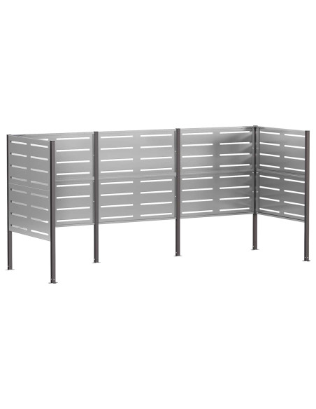 Schermo per bidone della spazzatura 249 x 85 x 113 cm Argento