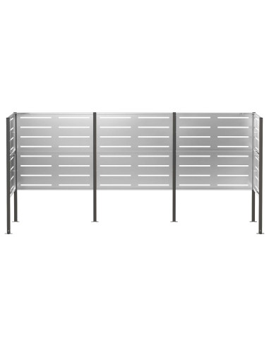Schermo per bidone della spazzatura 249 x 85 x 113 cm Argento