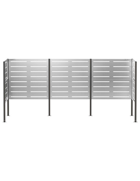 Schermo per bidone della spazzatura 249 x 85 x 113 cm Argento