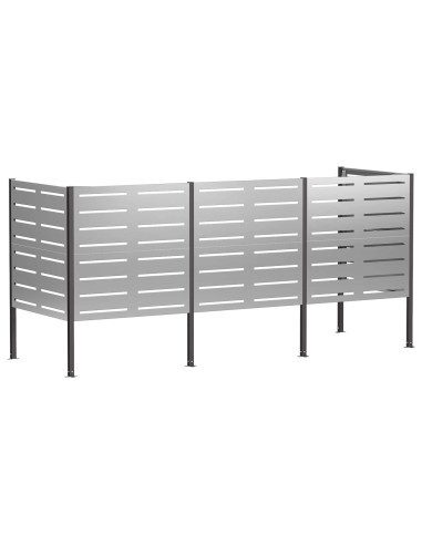 Schermo per bidone della spazzatura 249 x 85 x 113 cm Argento