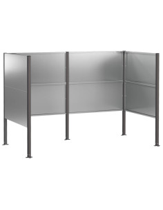 Schermo per bidone della spazzatura 167 x 85 x 113 cm Argento 2