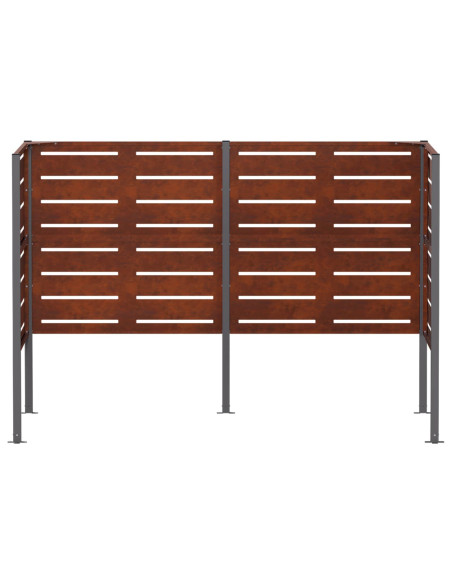 Schermo per bidone della spazzatura 167 x 85 x 113 cm Ruggine