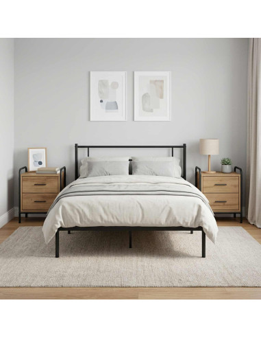 Armadio da Notte 2 pz Rovere Artigianale 40 x 30 x 50 cm