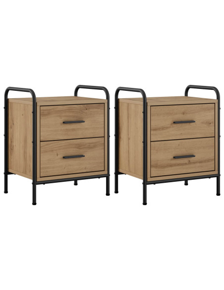 Armadio da Notte 2 pz Rovere Artigianale 40 x 30 x 50 cm