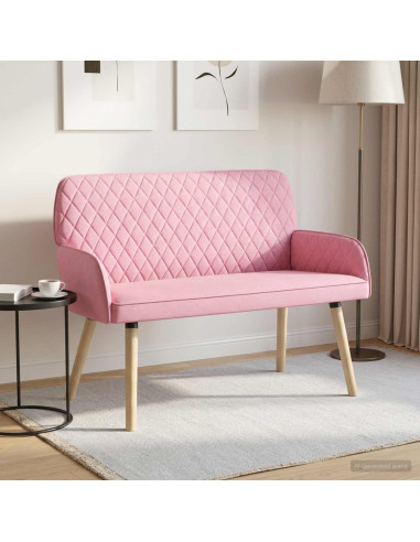 Divano a 2 Posti con Gambe in Legno Massello 2 posto Rosa