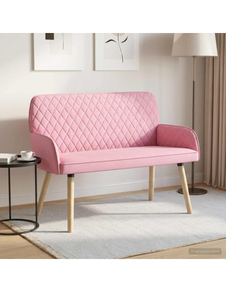 Divano a 2 Posti con Gambe in Legno Massello 2 posto Rosa