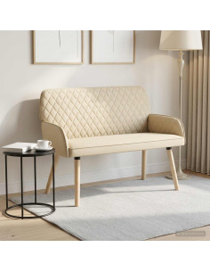 Divano a 2 Posti con Gambe in Legno Massello 2 posto Crema