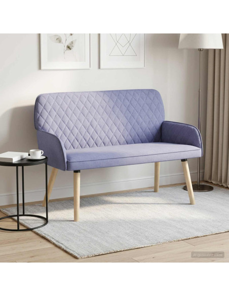 Divano a 2 Posti con Gambe in Legno Massello 2 posto Blu jeans