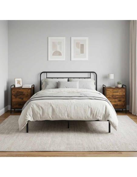 Armadio da Notte 2 pz Rovere Fumo 48 x 36,5 x 60 cm