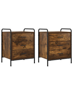 Armadio da Notte 2 pz Rovere Fumo 48 x 36,5 x 60 cm 2