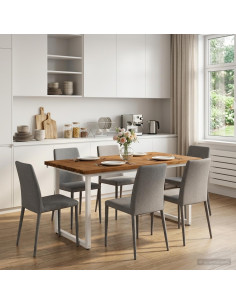 Tavolo da pranzo quadrato 160 x 70 x 75 cm Naturale
