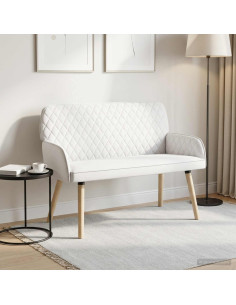 Divano a 2 Posti con Gambe in Legno Massello 2 posto Bianco
