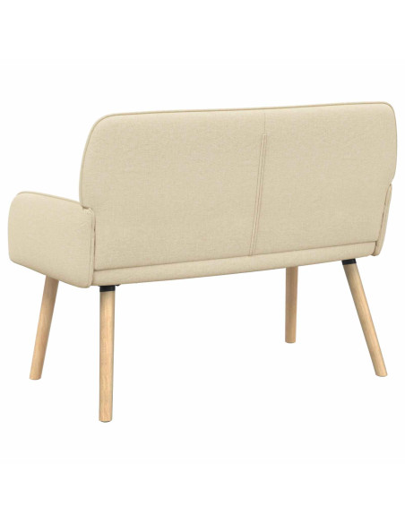 Divano a 2 Posti con Gambe in Legno Massello 2 posto Crema