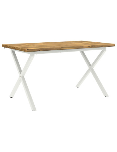 Tavolo da pranzo con bordo vivo 140 x 80 x 75 cm Bianco