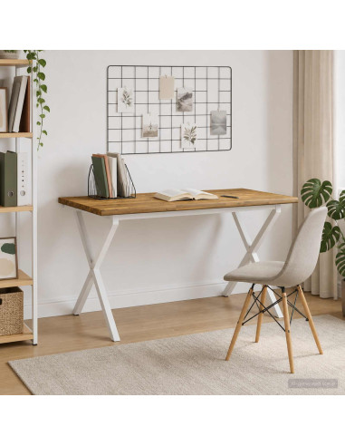 Tavolo da pranzo con bordo vivo 140 x 80 x 75 cm Bianco