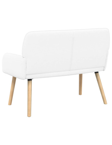Divano a 2 Posti con Gambe in Legno Massello 2 posto Bianco