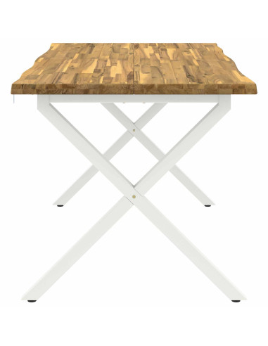 Tavolo da pranzo con bordo vivo 140 x 80 x 75 cm Bianco
