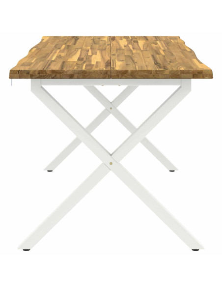 Tavolo da pranzo con bordo vivo 140 x 80 x 75 cm Bianco