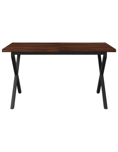 Tavolo da pranzo con bordo vivo 140 x 80 x 75 cm Marrone Scuro