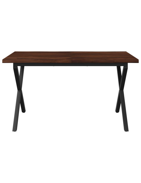 Tavolo da pranzo con bordo vivo 140 x 80 x 75 cm Marrone Scuro