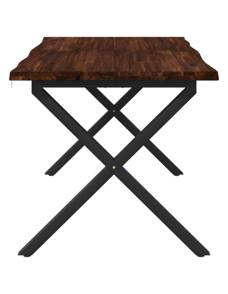 Tavolo da pranzo con bordo vivo 140 x 80 x 75 cm Marrone Scuro