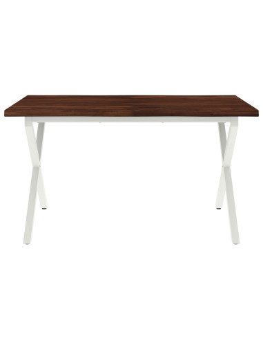 Tavolo da pranzo con bordo vivo 140 x 80 x 75 cm Marrone Scuro