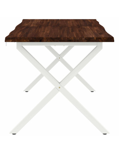 Tavolo da pranzo con bordo vivo 140 x 80 x 75 cm Marrone Scuro