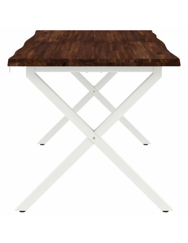 Tavolo da pranzo con bordo vivo 140 x 80 x 75 cm Marrone Scuro