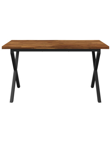 Tavolo da pranzo con bordo vivo 140 x 80 x 75 cm Naturale