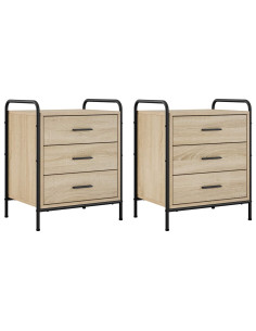 Armadio da Notte 2 pz Rovere Sonoma 48 x 36,5 x 60 cm 2