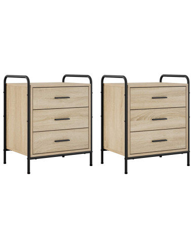 Armadio da Notte 2 pz Rovere Sonoma 48 x 36,5 x 60 cm