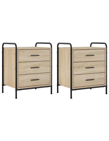 Armadio da Notte 2 pz Rovere Sonoma 48 x 36,5 x 60 cm