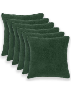 Federa 6 pcs HEERLEN Verde Scuro 60 x 60 cm Bouclé