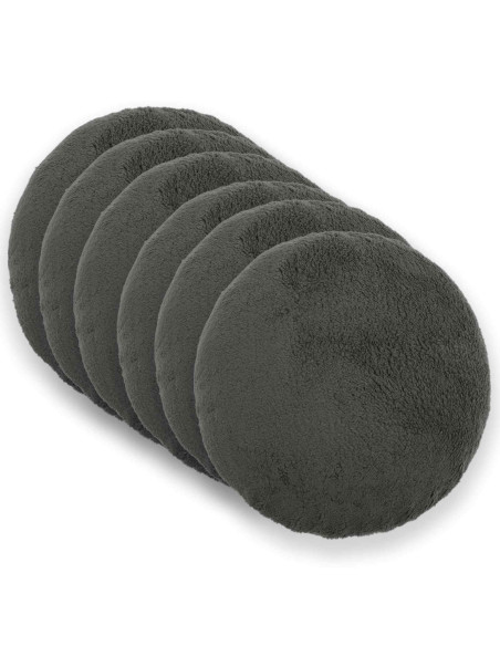 Federa 6 pcs HEERLEN Grigio Scuro Ø 60 cm Bouclé