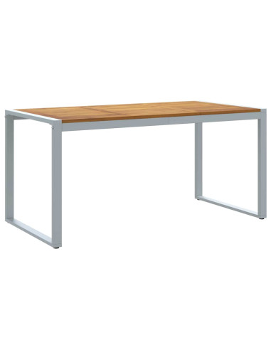 Set da Pranzo per Giardino 7 pz Grigio Legno di Acacia Massello
