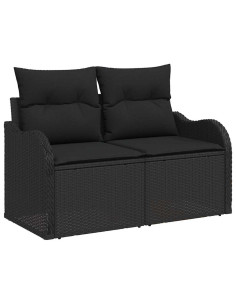 Set Divano da Giardino 7 pz Nero