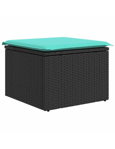 Set Divano da Giardino 6 pz Nero Poly Rattan