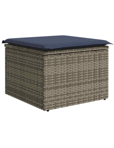 Set Divano da Giardino 6 pz grigio e blu navy
