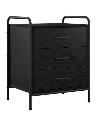Armadio da Notte 2 pz Rovere Nero 48 x 36,5 x 60 cm