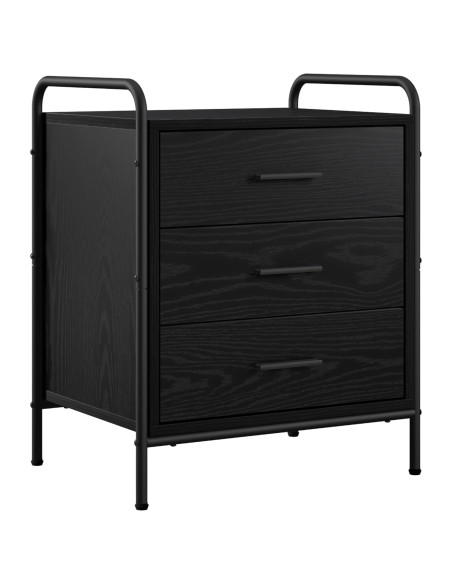 Armadio da Notte 2 pz Rovere Nero 48 x 36,5 x 60 cm