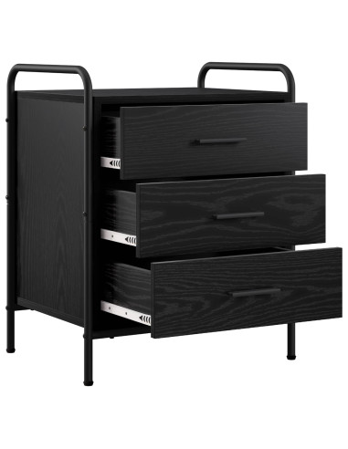 Armadio da Notte 2 pz Rovere Nero 48 x 36,5 x 60 cm