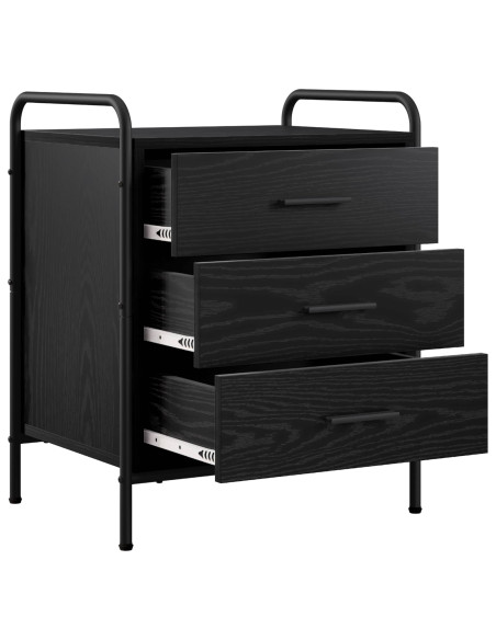 Armadio da Notte 2 pz Rovere Nero 48 x 36,5 x 60 cm