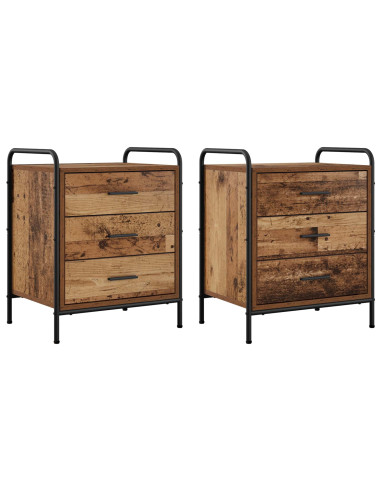 Armadio da Notte 2 pz Legno antico 48 x 36,5 x 60 cm