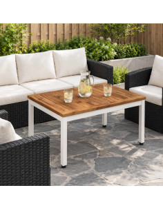 Tavolino da salotto Naturale e Bianco 49 x 68,5 x 36 cm