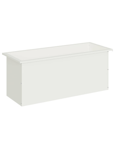 Fioriera da giardino con LED Bianco 40 x 100 x 40 cm Acciaio