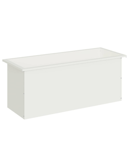 Fioriera da giardino con LED Bianco 40 x 100 x 40 cm Acciaio