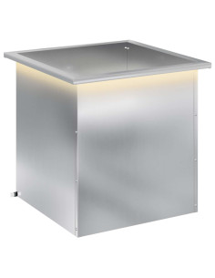 Fioriera da giardino con LED Argento 50 x 50 x 48 cm 2