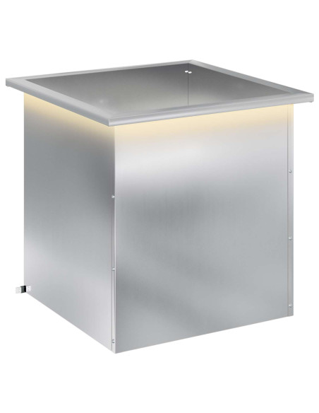 Fioriera da giardino con LED Argento 50 x 50 x 48 cm