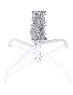 Albero di Natale Preilluminato con Palline Argento 150 cm PET 2