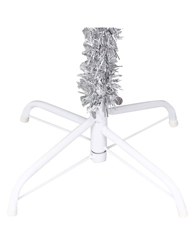 Albero di Natale Preilluminato con Palline Argento 150 cm PET